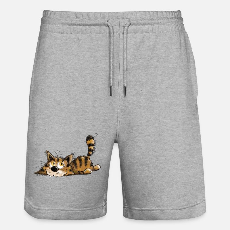 Méchant petit chat tigré noir - Short de jogging bio TRAINER Stanley/Stella unisexe - gris chiné