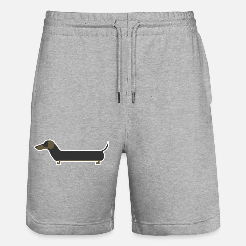 Dackel - Stanley/Stella Unisex Bio Joggingshorts Trainer  - Grau meliert