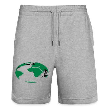 Erde - Stanley/Stella Unisex Bio Joggingshorts Trainer  - Grau meliert - Vorne - Nik (191cm) & Marisol (170cm)