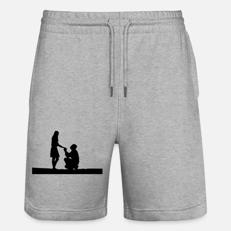 marry me - Stanley/Stella Unisex Bio Joggingshorts Trainer  - Grau meliert