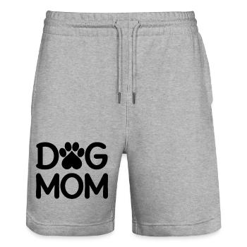 Dog Mom - Stanley/Stella Unisex Bio Joggingshorts Trainer  - Grau meliert - Vorne - Nik (191cm) & Marisol (170cm)