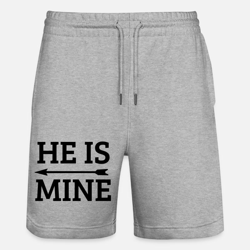he is mine - Stanley/Stella Unisex Bio Joggingshorts Trainer  - Grau meliert