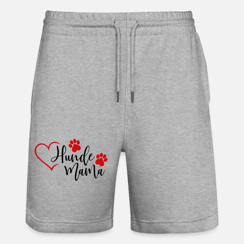 Hunde Mama  - Stanley/Stella Unisex Bio Joggingshorts Trainer  - Grau meliert