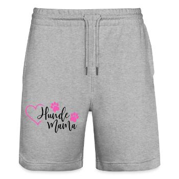Hund Hunde Mama Hundemama - Stanley/Stella Unisex Bio Joggingshorts Trainer  - Grau meliert - Vorne - Nik (191cm) & Marisol (170cm)