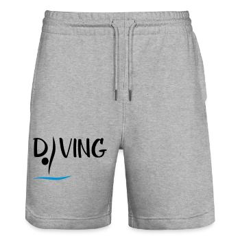 Turmspringen - Stanley/Stella Unisex Bio Joggingshorts Trainer  - Grau meliert - Vorne - Nik (191cm) & Marisol (170cm)