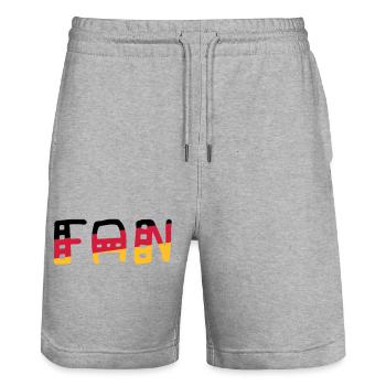 FAN - Shirt Germany - Stanley/Stella Trainer Unisex Organic Jogging Shorts - heather grey - Front - Nik (191cm) & Marisol (170cm)