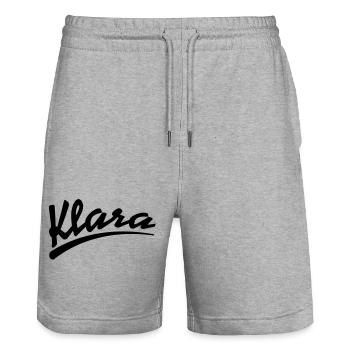 klara | Klara - Stanley/Stella Trainer Unisex Organic Jogging Shorts - heather grey - Front - Nik (191cm) & Marisol (170cm)