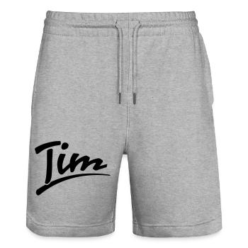 Tim - Stanley/Stella Unisex Bio Joggingshorts Trainer  - Grau meliert - Vorne - Nik (191cm) & Marisol (170cm)