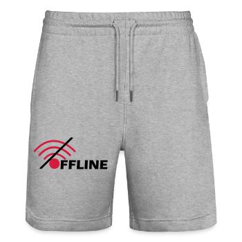 Offline - Stanley/Stella Trainer Unisex Organic Jogging Shorts - heather grey - Front - Nik (191cm) & Marisol (170cm)