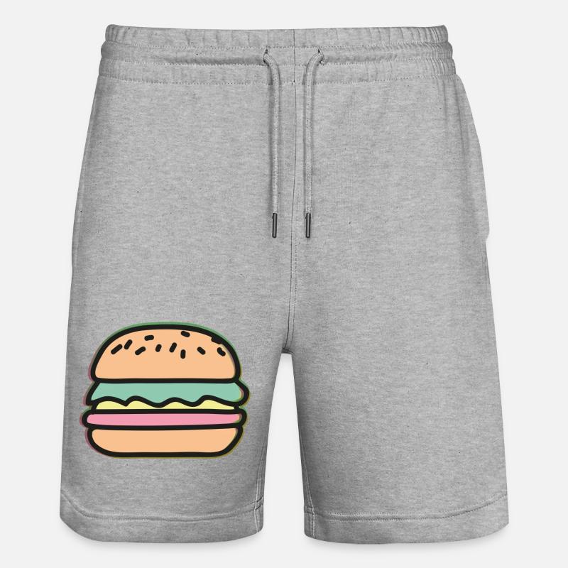 Burger Illustration - Short de jogging bio TRAINER Stanley/Stella unisexe - gris chiné