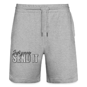 Just going to Send It - Stanley/Stella Trainer Unisex Organic Jogging Shorts - heather grey - Front - Nik (191cm) & Marisol (170cm)