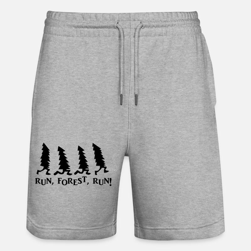 Run Forest Run - Stanley/Stella Trainer Unisex Organic Jogging Shorts - heather grey