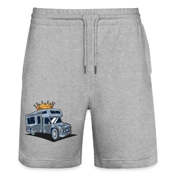 Trailer - Camper - Caravan Recreation Vehicle - RV - Stanley/Stella Trainer Unisex Organic Jogging Shorts - heather grey - Front - Nik (191cm) & Marisol (170cm)