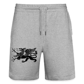 Vogel Greif von Rostock in schwarz - Stanley/Stella Unisex Bio Joggingshorts Trainer  - Grau meliert - Vorne - Nik (191cm) & Marisol (170cm)