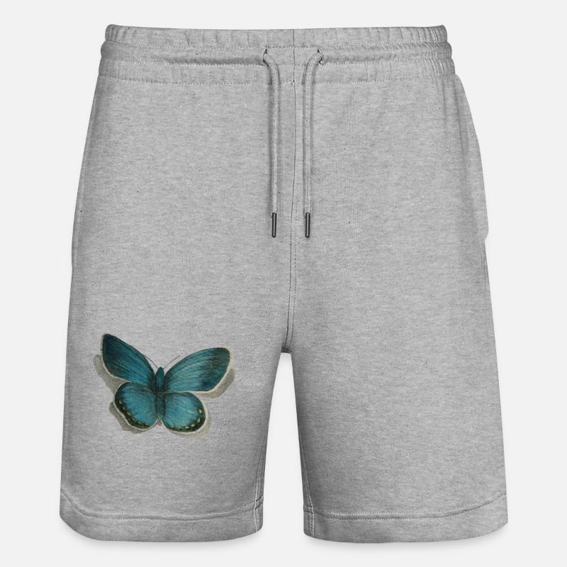 Schmetterling Bläuling - Stanley/Stella Unisex Bio Joggingshorts Trainer  - Grau meliert