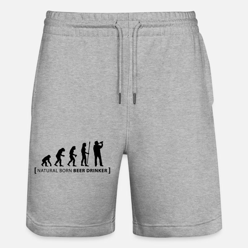 evolution_beer_drinker - Short de jogging bio TRAINER Stanley/Stella unisexe - gris chiné