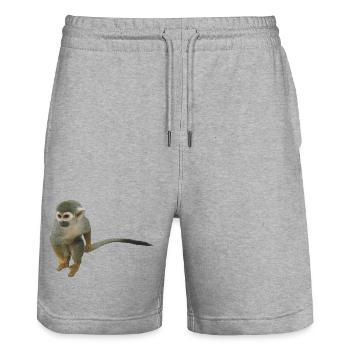 singe - Short de jogging bio TRAINER Stanley/Stella unisexe - gris chiné - Devant - Nik (191cm) & Marisol (170cm)