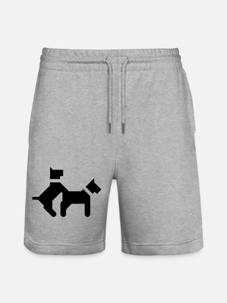 Fickende Hunde - Stanley/Stella Unisex Bio Joggingshorts Trainer - Grau meliert