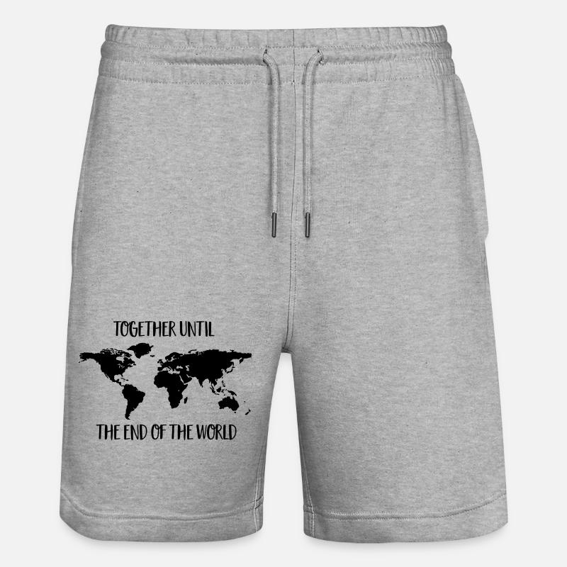 World tour - Stanley/Stella Trainer Unisex Organic Jogging Shorts - heather grey