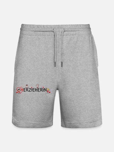 Erzieherin Herzieherin - Stanley/Stella Unisex Bio Joggingshorts Trainer  - Grau meliert