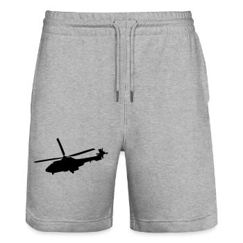 hélicoptère - Short de jogging bio TRAINER Stanley/Stella unisexe - gris chiné - Devant - Nik (191cm) & Marisol (170cm)