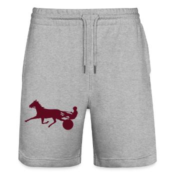traber rennen - Stanley/Stella Unisex Bio Joggingshorts Trainer  - Grau meliert - Vorne - Nik (191cm) & Marisol (170cm)