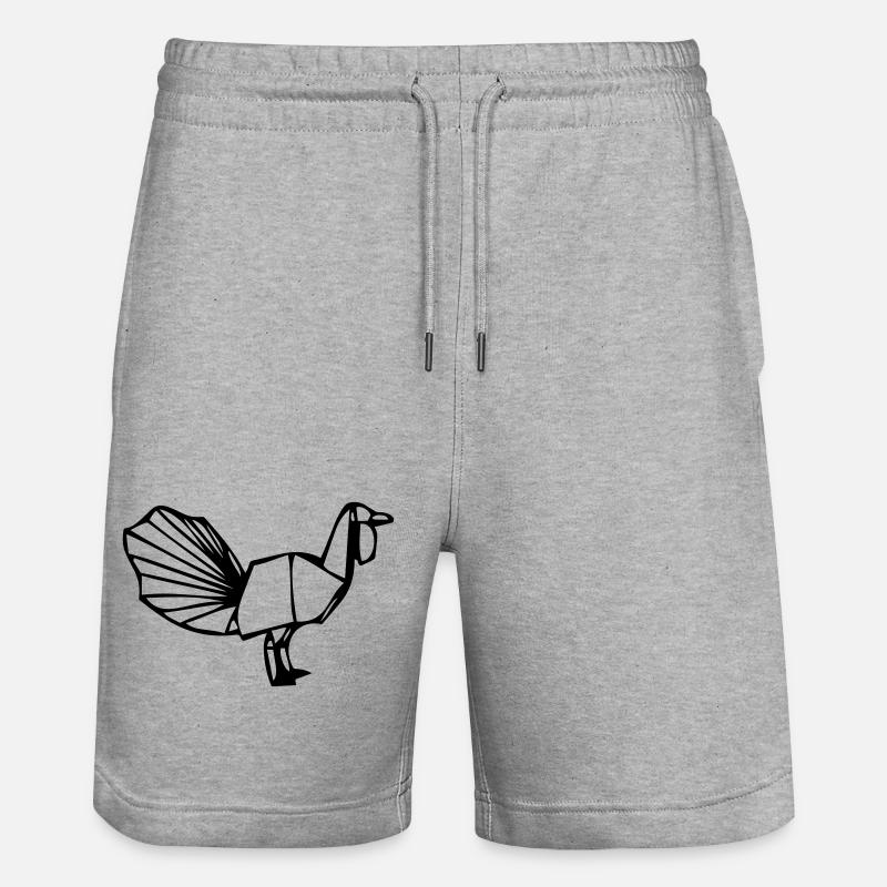 Truthahn - Stanley/Stella Unisex Bio Joggingshorts Trainer  - Grau meliert