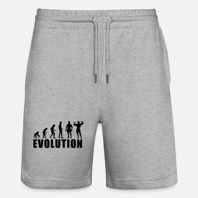 Cadeau EVOLUTION BODY BUILDING - Short de jogging bio TRAINER Stanley/Stella unisexe - gris chiné