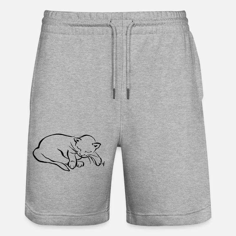 Mon petit chat dort - Short de jogging bio TRAINER Stanley/Stella unisexe - gris chiné