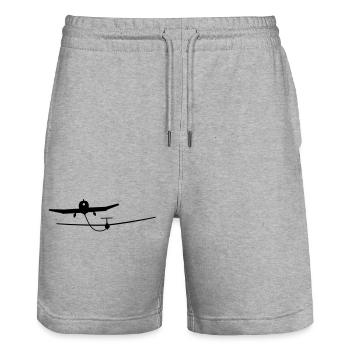 segelflugzeug_3 - Stanley/Stella Trainer Unisex Organic Jogging Shorts - heather grey - Front - Nik (191cm) & Marisol (170cm)