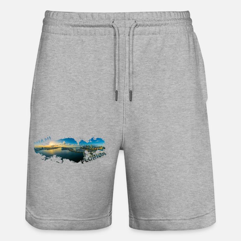 Miami Florida Splash - Stanley/Stella Unisex Bio Joggingshorts Trainer  - Grau meliert