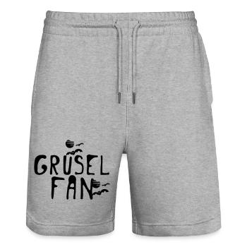 Grusel Fan Halloween Herbst Fun Spruch Geschenk - Stanley/Stella Unisex Bio Joggingshorts Trainer  - Grau meliert - Vorne - Nik (191cm) & Marisol (170cm)