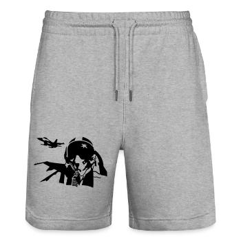 Pilot - Stanley/Stella Unisex Bio Joggingshorts Trainer  - Grau meliert - Vorne - Nik (191cm) & Marisol (170cm)