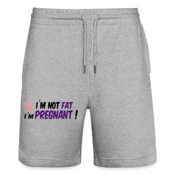 pregnancy - Stanley/Stella Trainer Unisex Organic Jogging Shorts - heather grey - Front - Nik (191cm) & Marisol (170cm)