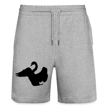 Schwan - Stanley/Stella Unisex Bio Joggingshorts Trainer  - Grau meliert - Vorne - Nik (191cm) & Marisol (170cm)
