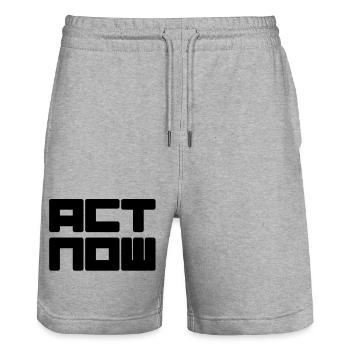 act now - Stanley/Stella Unisex Bio Joggingshorts Trainer  - Grau meliert - Vorne - Nik (191cm) & Marisol (170cm)
