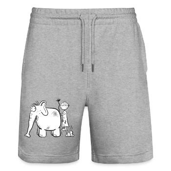 Tiermedizin Studium I Tierarzt I Cooles Geschenk - Stanley/Stella Unisex Bio Joggingshorts Trainer  - Grau meliert - Vorne - Nik (191cm) & Marisol (170cm)
