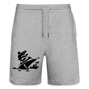 jetski - Short de jogging bio TRAINER Stanley/Stella unisexe - gris chiné - Devant - Nik (191cm) & Marisol (170cm)