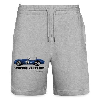 Legends Never Die – Classic Racer 1962 - Stanley/Stella Unisex Bio Joggingshorts Trainer  - Grau meliert - Vorne - Nik (191cm) & Marisol (170cm)