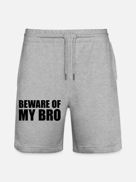 Beware of my bro - Stanley/Stella Unisex Bio Joggingshorts Trainer - Grau meliert