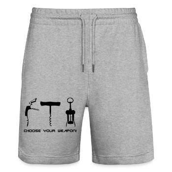 choose your weapon! - Stanley/Stella Unisex Bio Joggingshorts Trainer  - Grau meliert - Vorne - Nik (191cm) & Marisol (170cm)