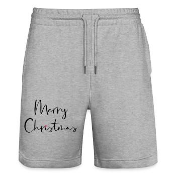 Joyeux Noël cadeau étoile Noël - Short de jogging bio TRAINER Stanley/Stella unisexe - gris chiné - Devant - Nik (191cm) & Marisol (170cm)