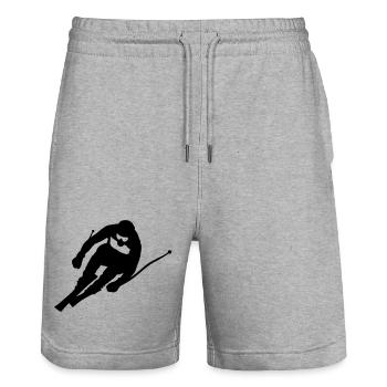 ski_6 - Short de jogging bio TRAINER Stanley/Stella unisexe - gris chiné - Devant - Nik (191cm) & Marisol (170cm)