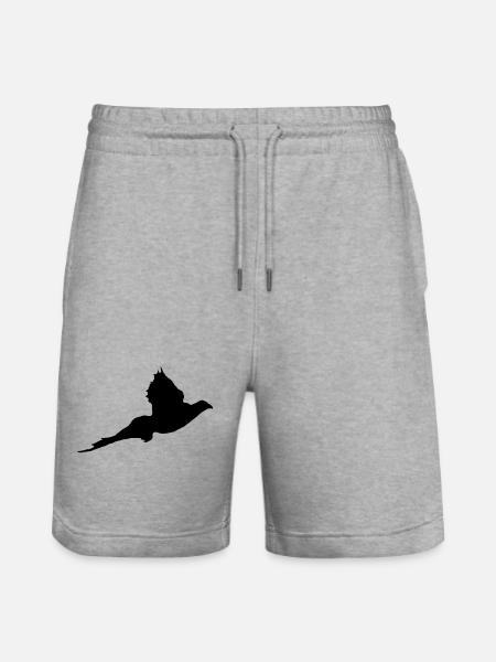 "pheasant" T-shirt customizable with your text - Stanley/Stella Trainer Unisex Organic Jogging Shorts - heather grey