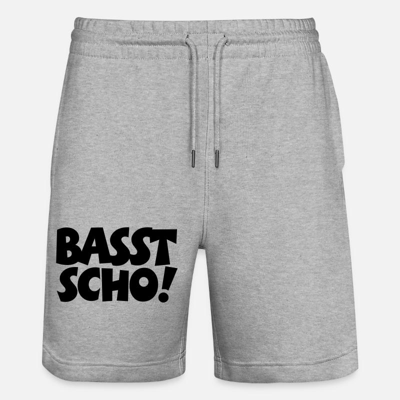 Basst Scho - Stanley/Stella Trainer Unisex Organic Jogging Shorts - heather grey
