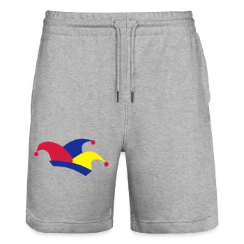 karneval - Stanley/Stella Unisex Bio Joggingshorts Trainer  - Grau meliert - Vorne - Nik (191cm) & Marisol (170cm)