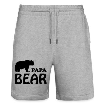 Papa ours de papa père papa - Short de jogging bio TRAINER Stanley/Stella unisexe - gris chiné - Devant - Nik (191cm) & Marisol (170cm)