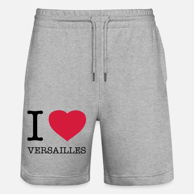 I LOVE VERSAILLES - Short de jogging bio TRAINER Stanley/Stella unisexe - gris chiné