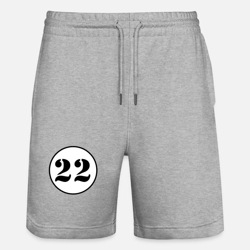 NUMÉRO 22 vingt-deux cadeau d'anniversaire - Short de jogging bio TRAINER Stanley/Stella unisexe - gris chiné