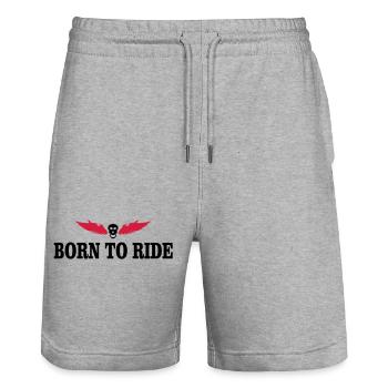 biker - Stanley/Stella Trainer Unisex Organic Jogging Shorts - heather grey - Front - Nik (191cm) & Marisol (170cm)